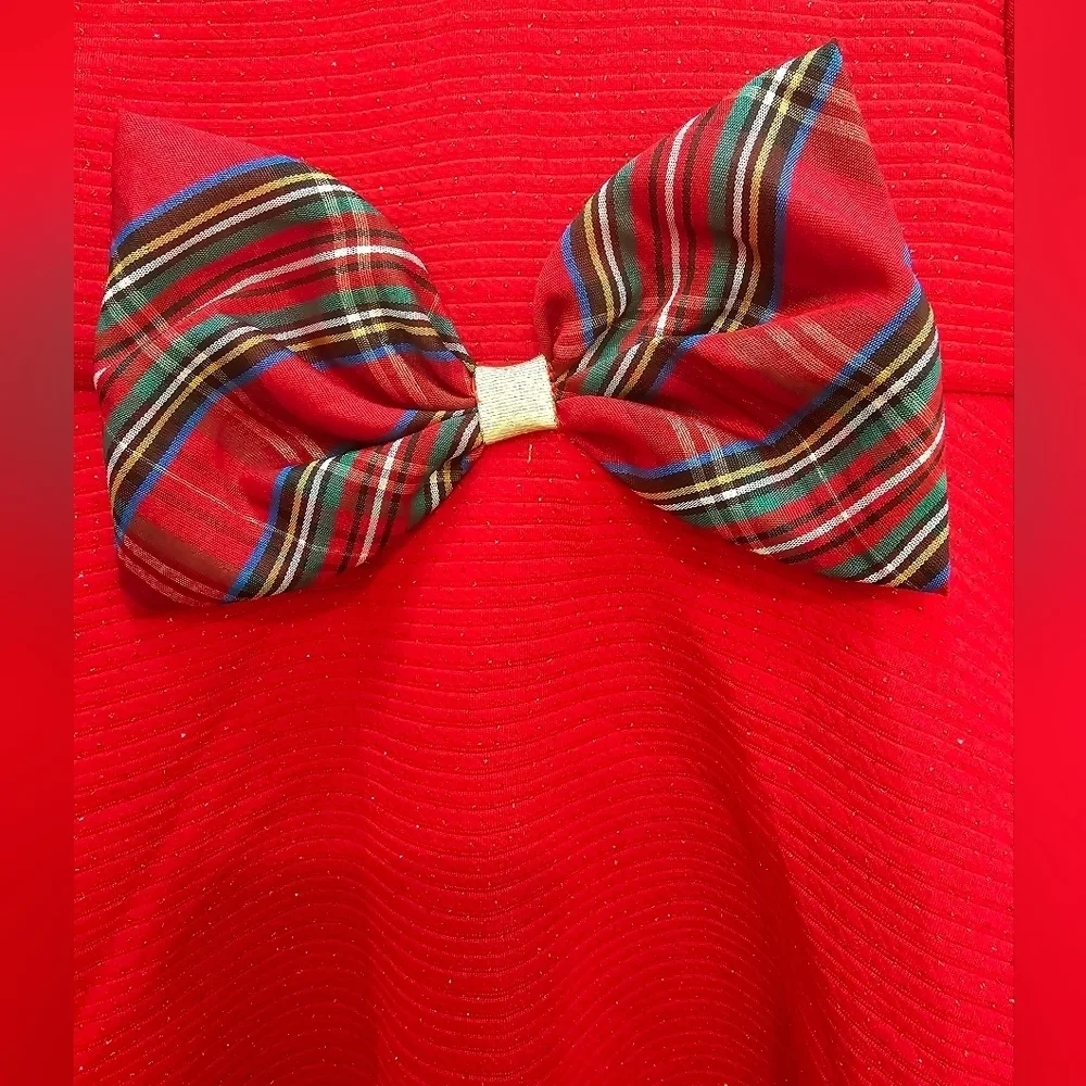 Red Holiday Dress with White Fur Collar Baby Girl 12 Months.